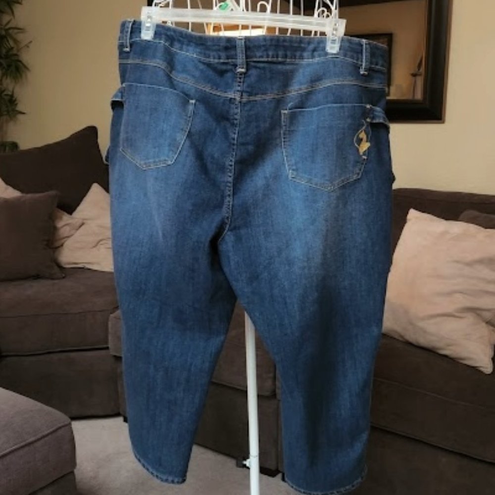Vintage Baby Phat Y2K Phat Fashion Silver Label blue denim capris sz 22 - Picture 2 of 4